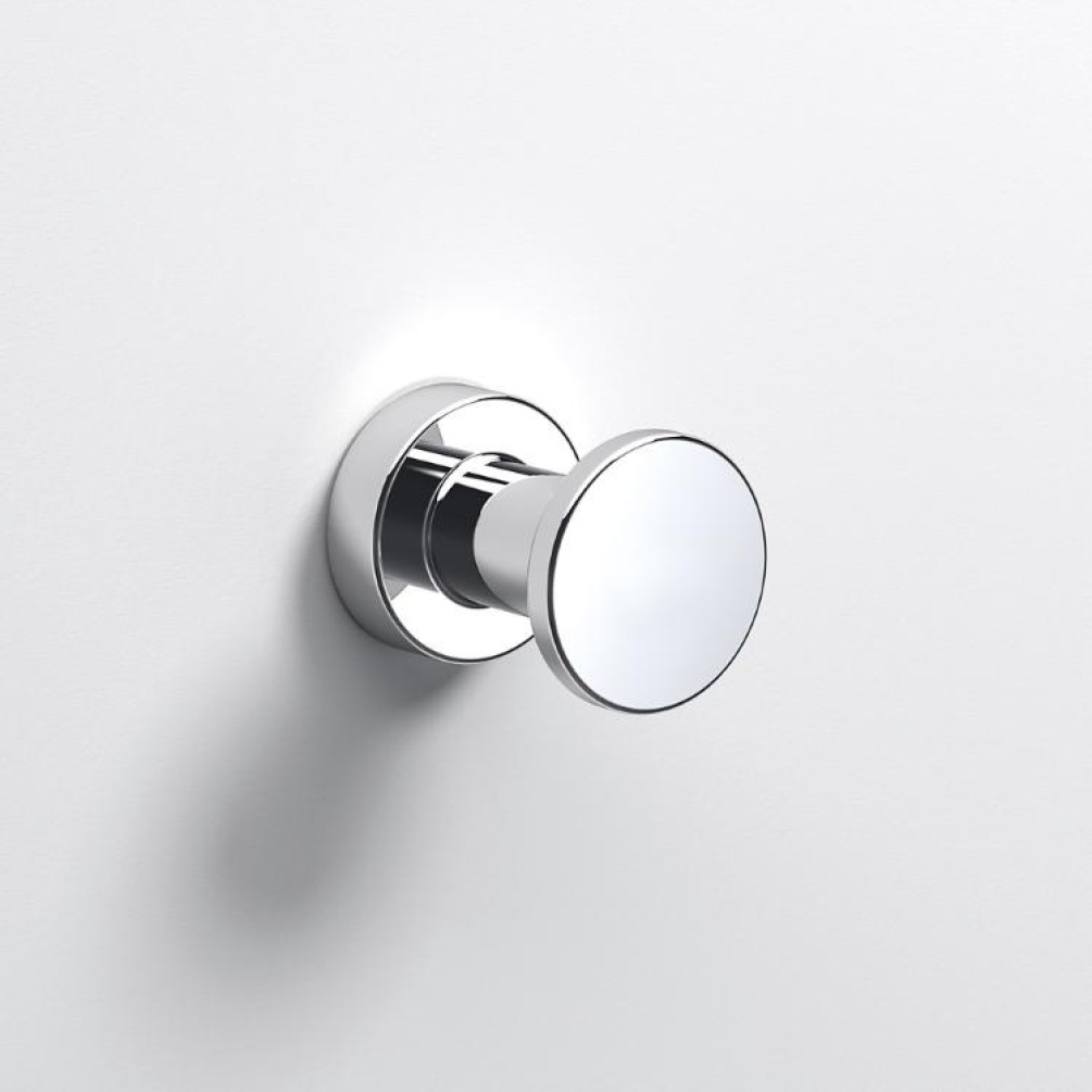 Close up product image of the Origins Living Tecno Project Chrome Robe Hook